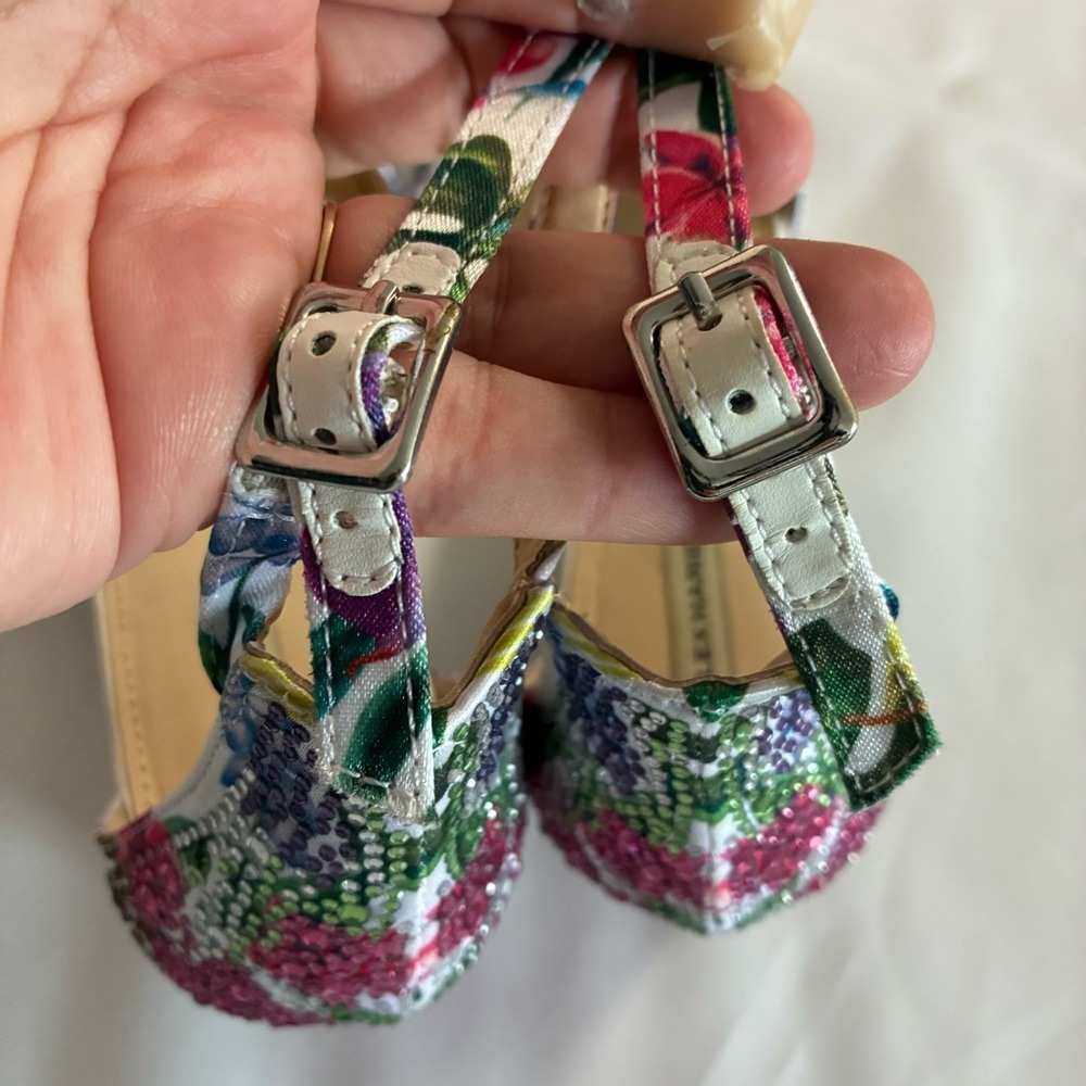 Alex Marie Mairithree Wedge Cloud Ankle Strap Sandals Embellished US 8M Colorful - Picture 8 of 8